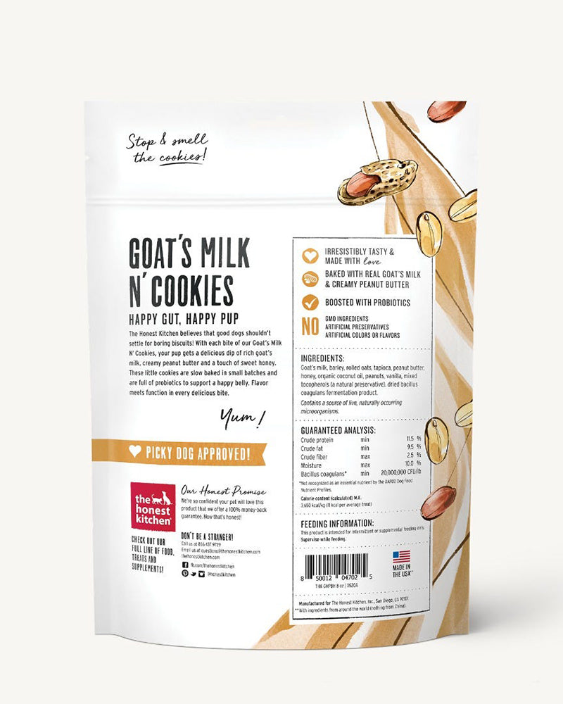 The Honest Kitchen Goat's Milk N' Cookies - Peanut Butter & Honey 8oz