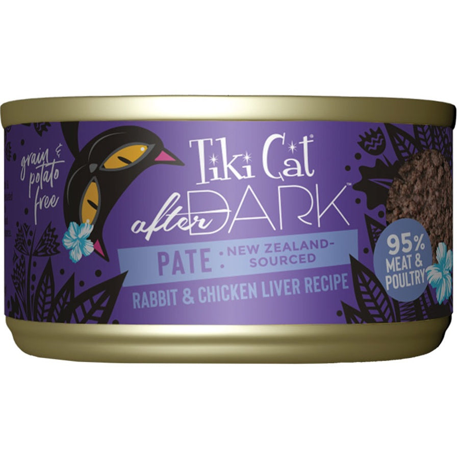 Tiki Cat After Dark Pate Rabbit & Chicken Liver Recipe Grain-Free Wet Cat Food 3oz