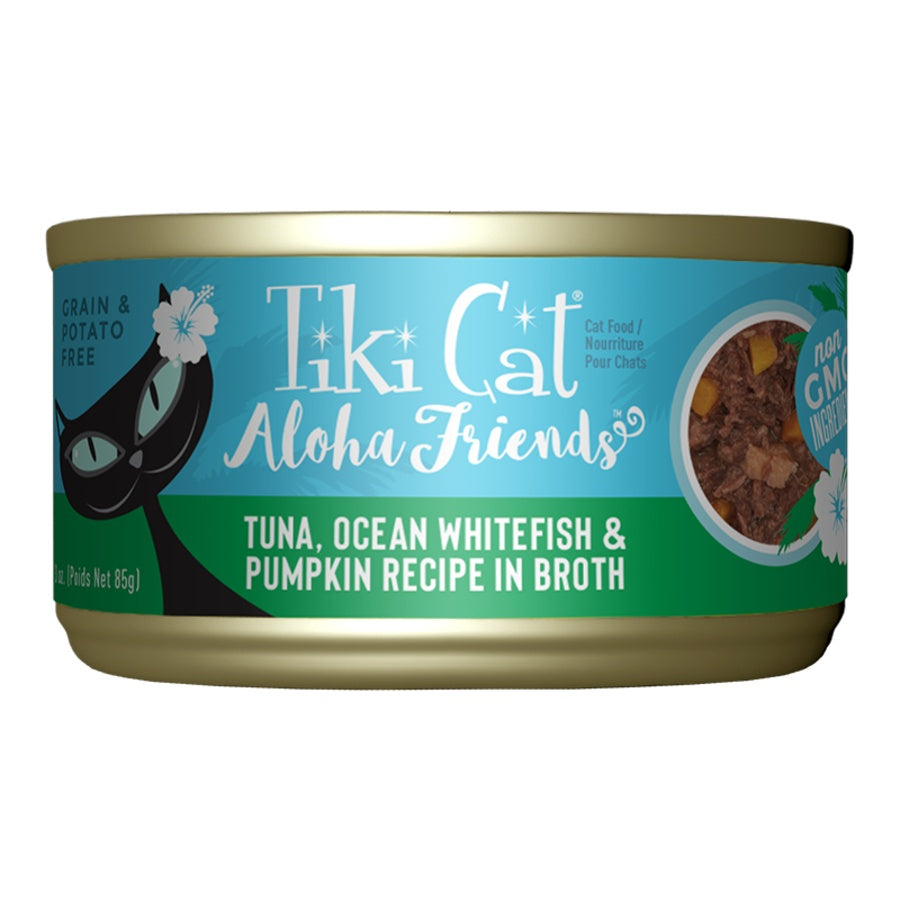 Tiki Cat Aloha Friends Tuna, Whitefish and Pumpkin Grain-Free Wet Cat Food 3oz