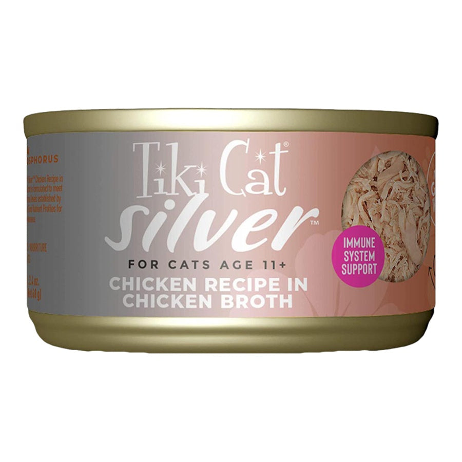 Tiki Cat Silver Senior Chicken Shreds Grain-Free Wet Cat Food 2.4oz