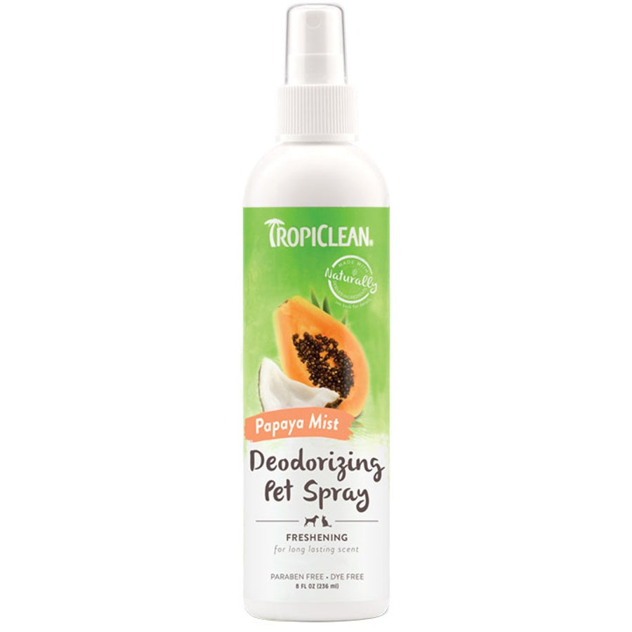Tropiclean Odor Eliminating Papaya Scent Spray for Dogs & Cats 8oz