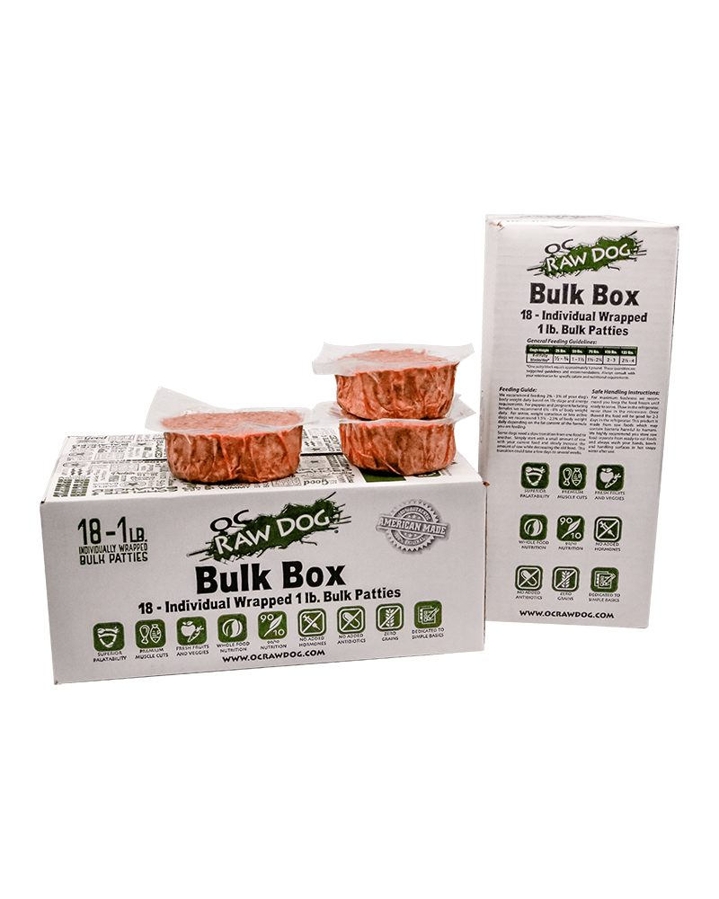 OC Raw Frozen Turkey & Produce Patties for Dogs 18lb