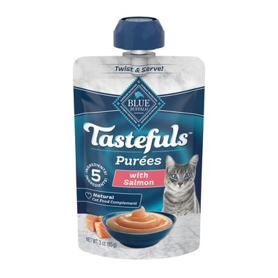 Blue Buffalo Tastefuls Salmon Resealable Twist Cap Adult Cat Natural Purees - 3oz