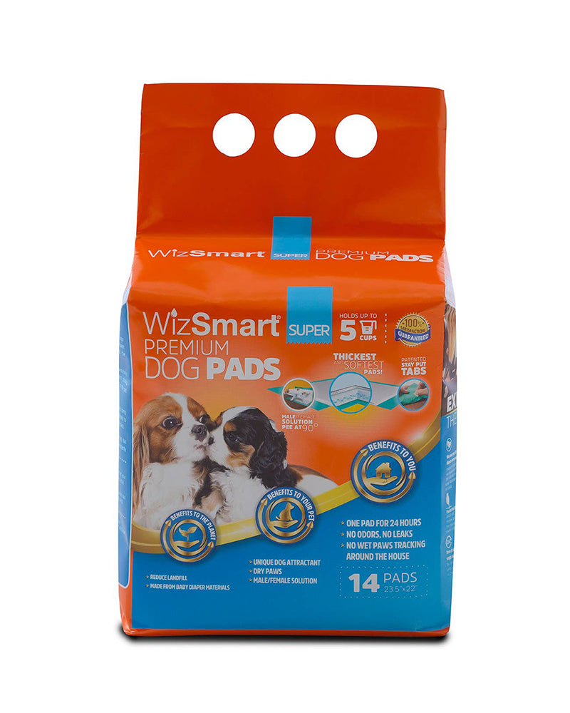 WizSmart All-Day Dry Dog Pads - Super 14 Pack