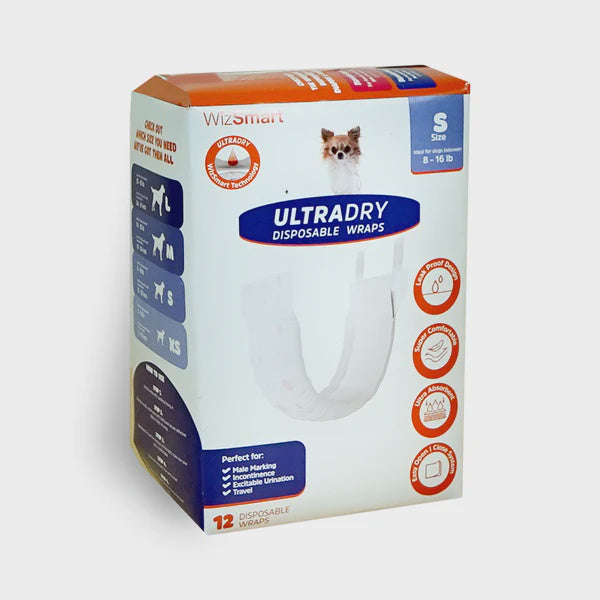 WizSmart Ultra Dry Disposable Male Dog Diapers - 12 count