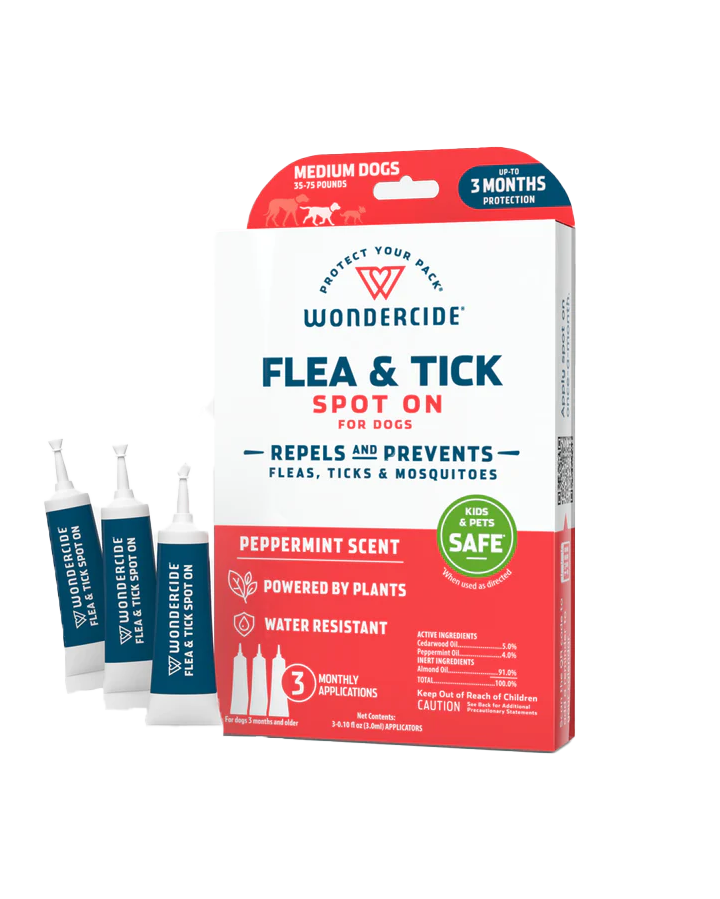Wondercide Flea & Tick Spot On 3-Pack for Dogs with Natural Essential Oils