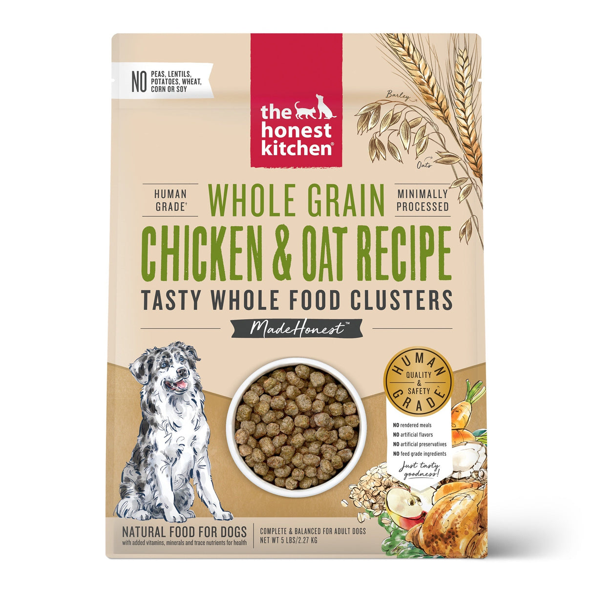 Honest Kitchen Dog Food Grain Free Chicken Clusters 5lbs