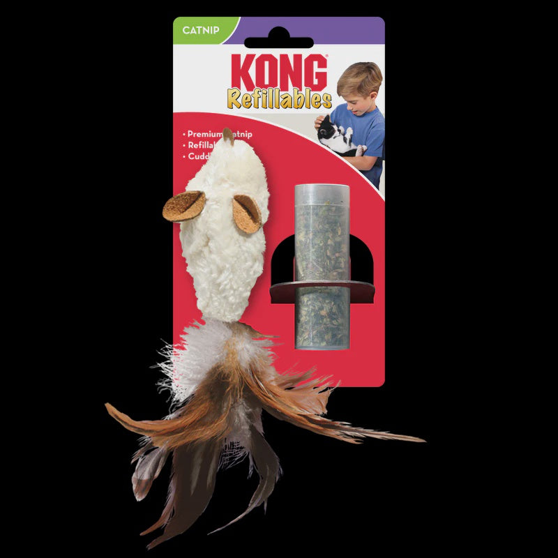 Kong Cat Refillable Feather Mouse Cat Toy