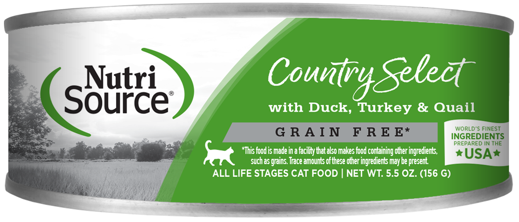 NutriSource  Country Select Duck, Turkey & Quail Grain Free Formula Wet Cat Food 5.5oz