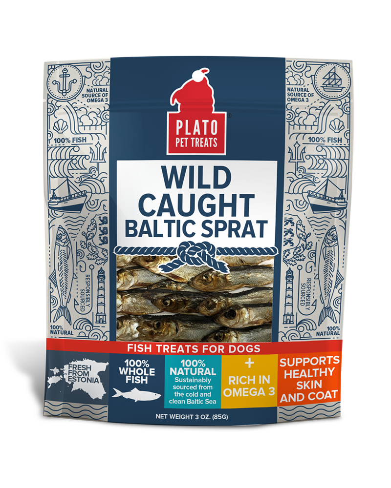 Plato Wild Caught Baltic Sprat Fish Dog Treats 3oz