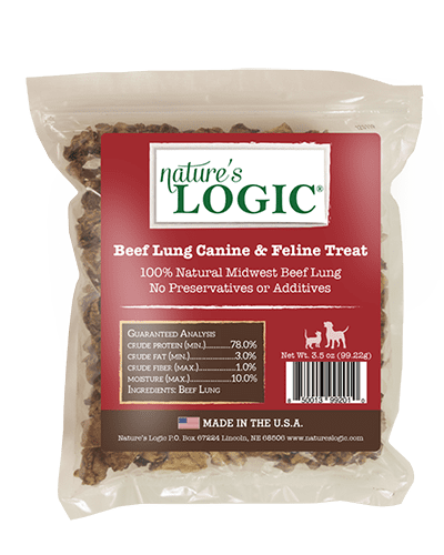Nature's Logic Beef Lung Dehydrated Dog Treats - 16oz bag