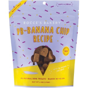 Bocce's Bakery Soft & Chewy Peanut Butter & Banana Chip Dog Treats 6oz