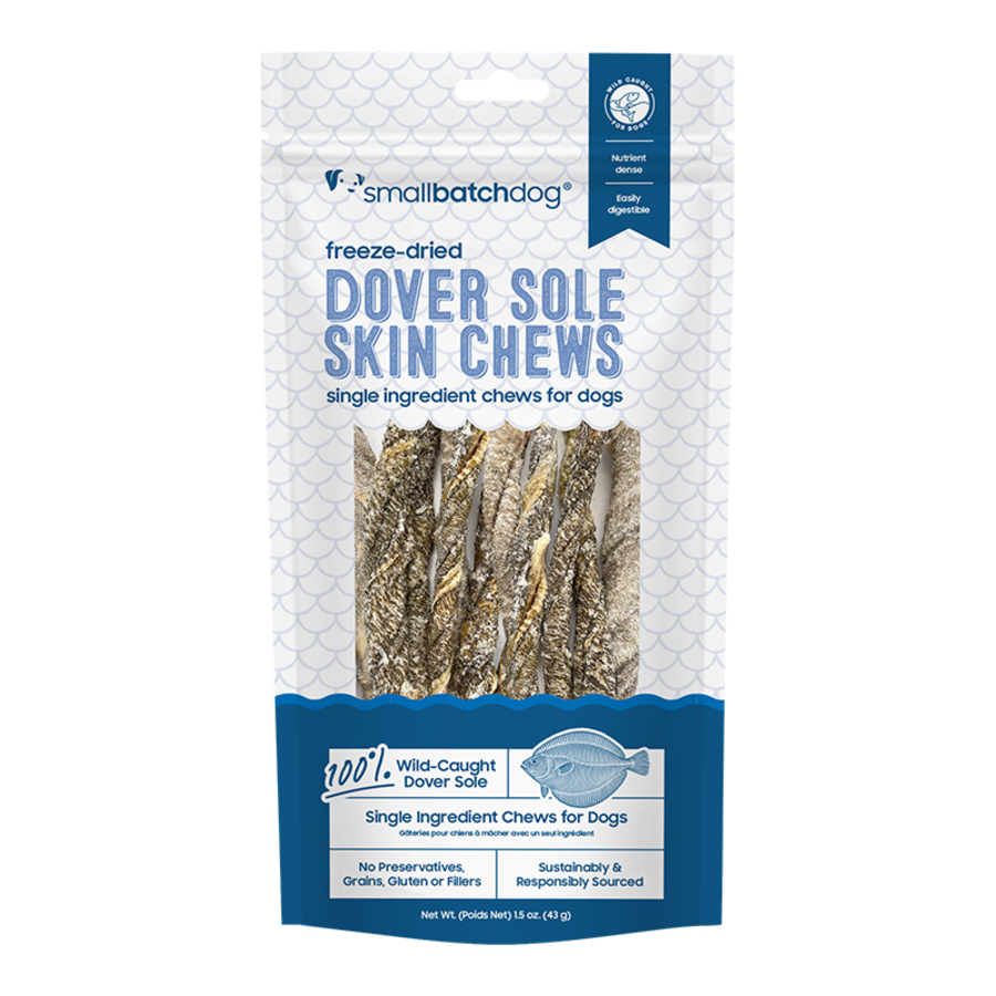 Small Batch Dog Freeze-Dried Dover Sole Skin Chews - 1.5oz