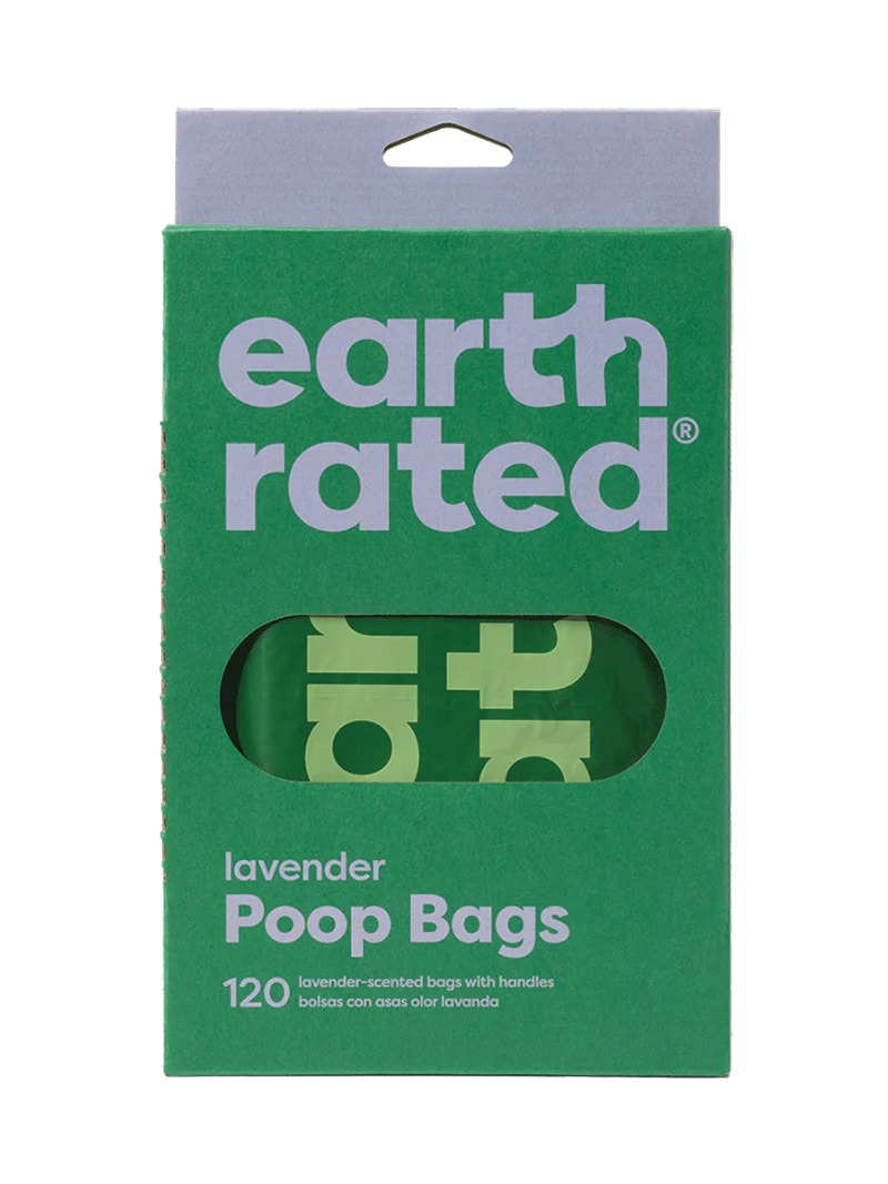 Earth Rated Easy-Tie Handle Poop Bags - Lavender Scented 120 Bags