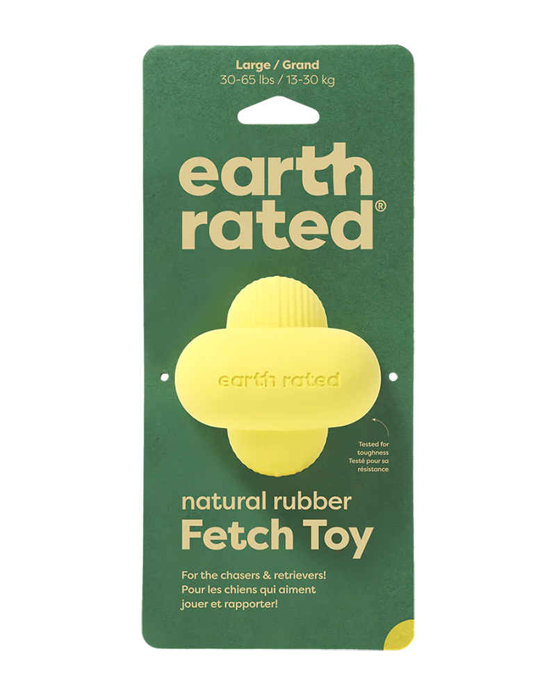 Earth Rated Yellow Fetch Dog Toy - Large 3"