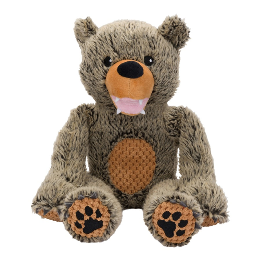 FabDog Floppy Grizzly Bear Plush Dog Toy