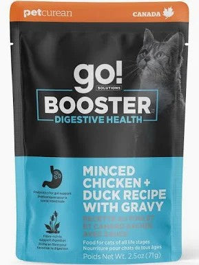 Go! Solutions Booster Digestive Health Chicken & Duck in Gravy Minced Wet Cat Food - 2.5oz pouch
