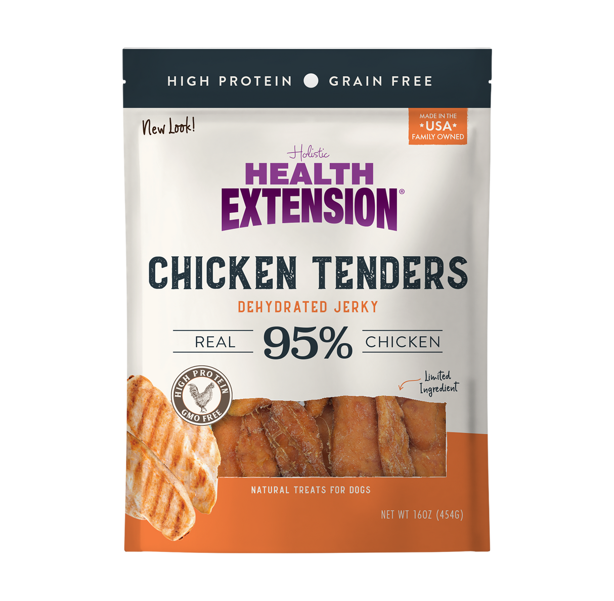 Health Extension Chicken Tenders Jerky Dog Treats 16oz