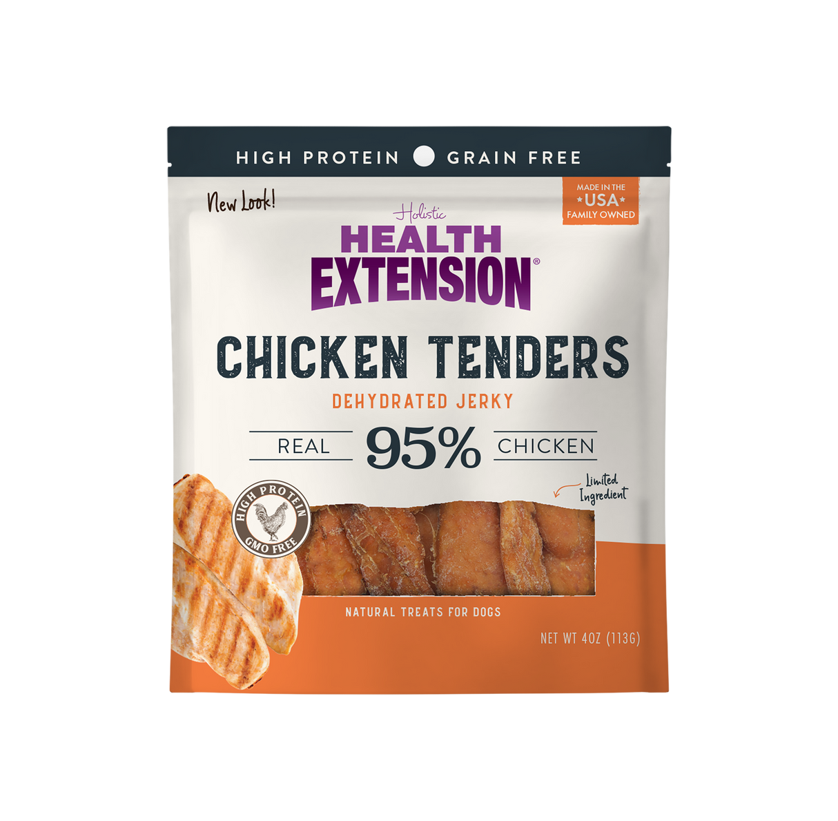 Health Extension Chicken Tenders Jerky Dog Treats 4oz