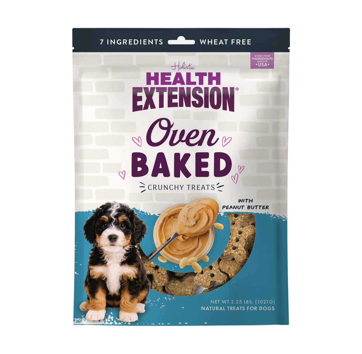 Health Extension Oven Baked Crunchy Dog Treats Peanut Butter 2.25lb
