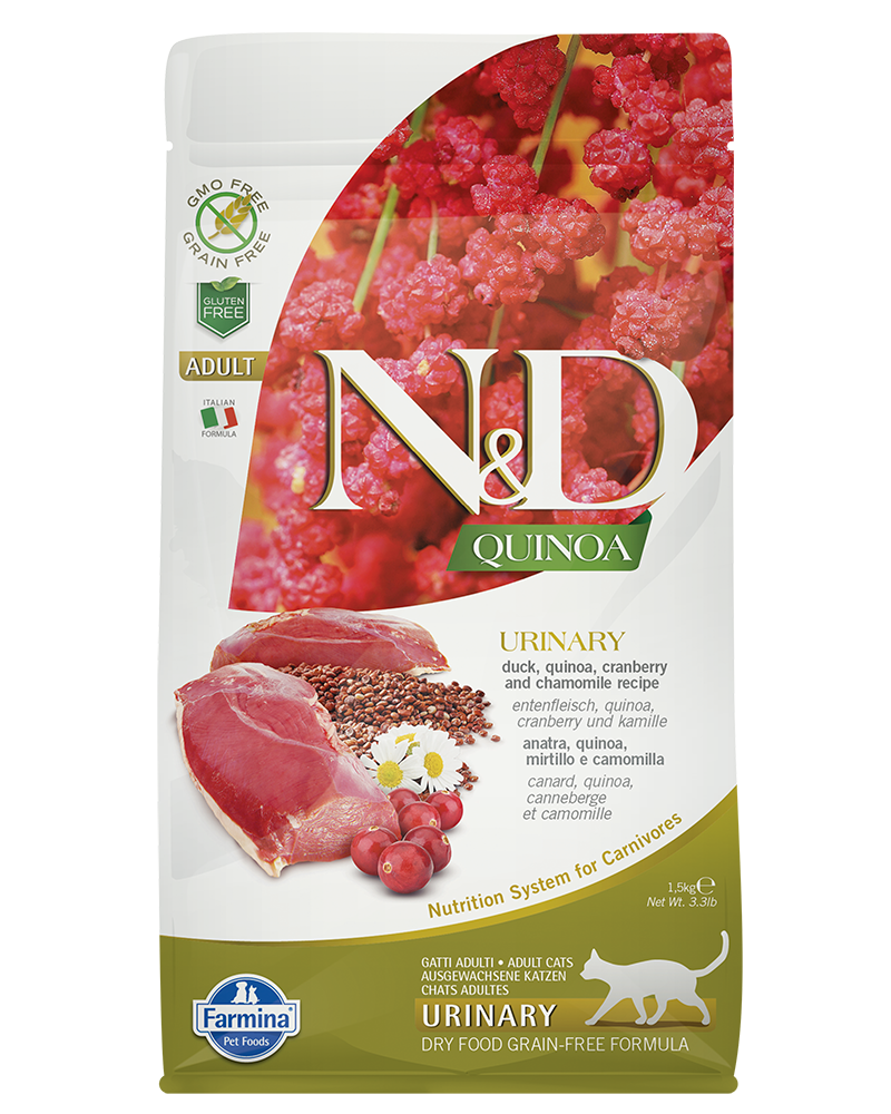 Farmina N&D Quinoa Urinary Duck Adult Dry Cat Food 3.3lb