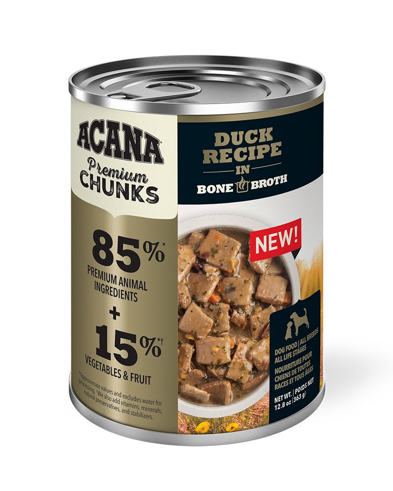 Acana Premium Chunks - Duck Recipe in Bone Broth Wet Dog Food 12.8oz