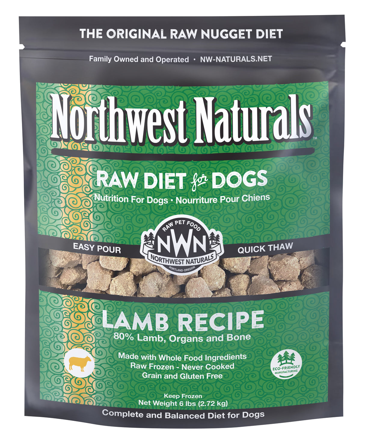 Northwest Naturals Frozen Lamb Nuggets 6lbs
