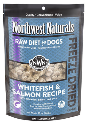 Image of a bag of Northwest Naturals freeze dried white fish and salmon recipe