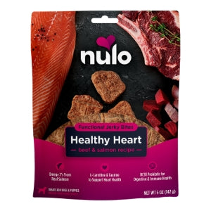 Nulo Functional Grain-Free Healthy Heart Beef & Salmon Jerky Dog Treats - 5oz