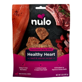 Nulo Functional Grain-Free Healthy Heart Beef & Salmon Jerky Dog Treats - 5oz
