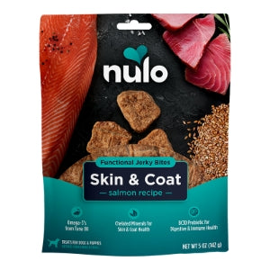 Nulo Functional Skin & Coat Salmon Jerky Dog Treats, 5-oz