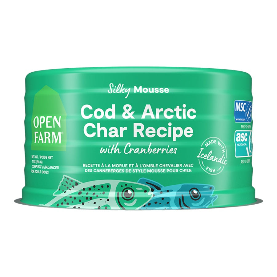 Open Farm Silky Mousse Grain-Free Cod & Arctic Char with Cranberries Sweet Potato Wet Dog Food 7oz