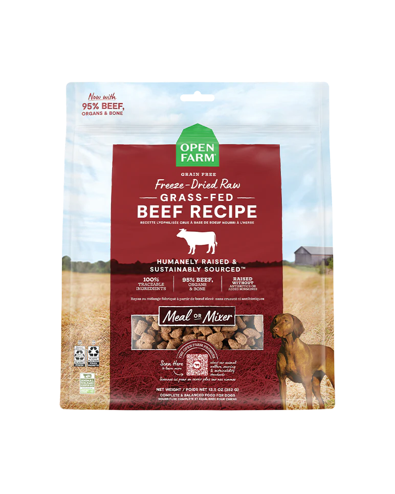 Open Farm Freeze-Dried Raw Grass-Fed Beef Dog Food 13.5oz