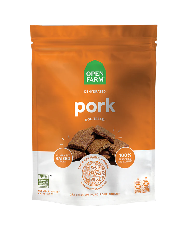 Open Farm Dehydrated Pork Dog Treats 4.5oz