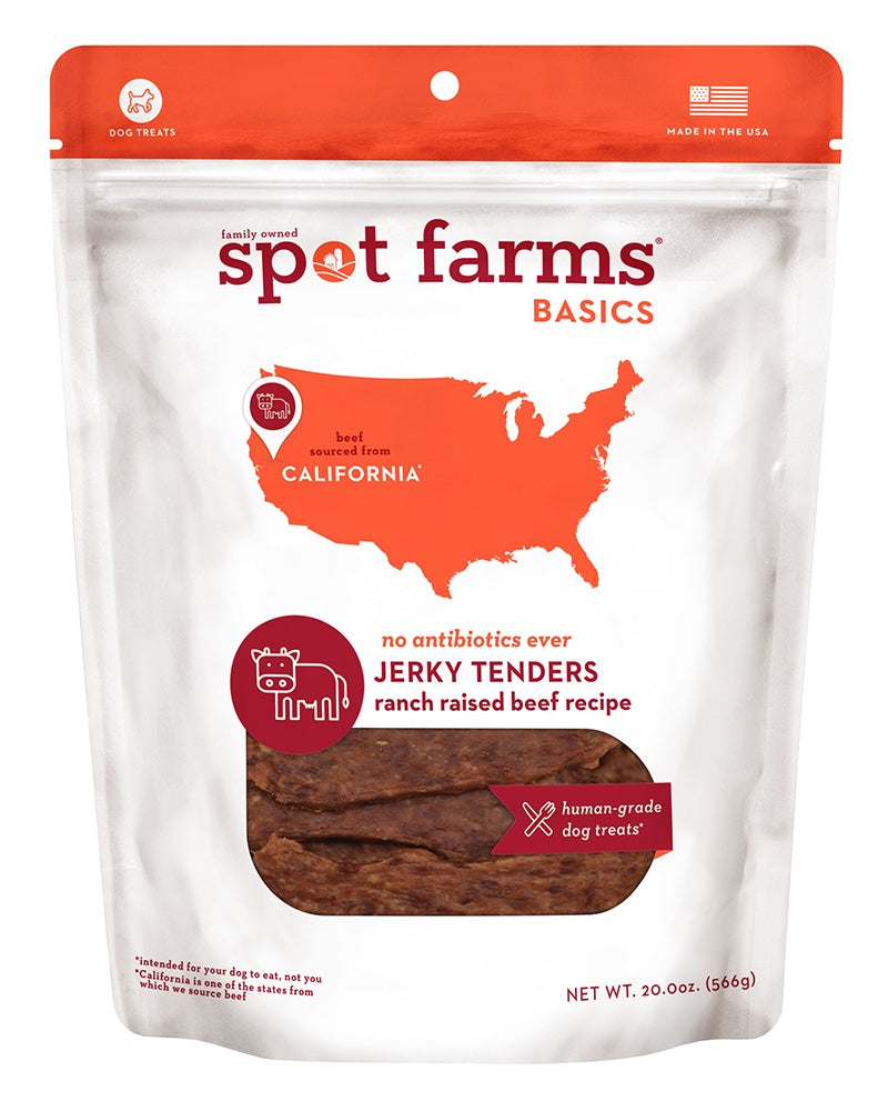 Spot Farms Basics Beef Jerky Tenders Dog Treats 10oz