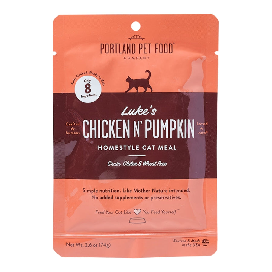 Portland Pet Food Grain-Free Chicken & Pumpkin Puree Wet Cat Food -2.8oz Pouch