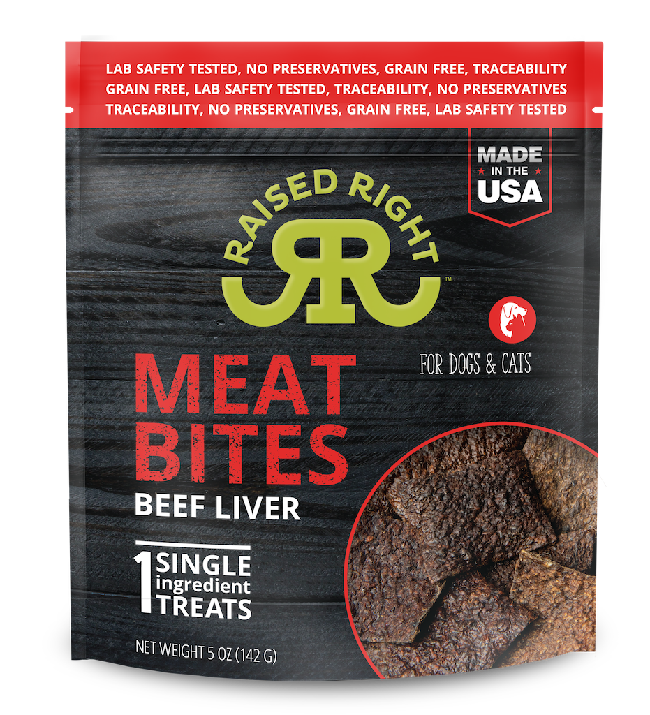 Raised Right Beef Meat Bites Dog Treat 5oz