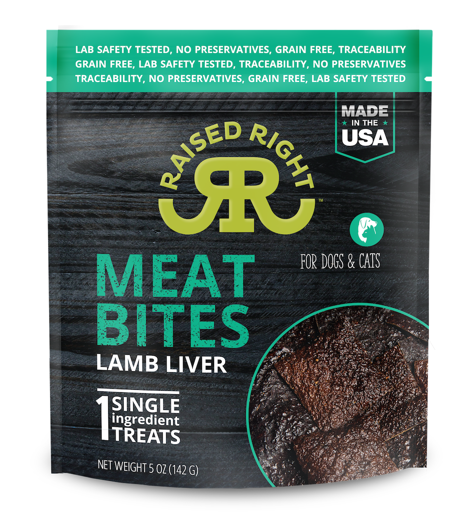 Raised Right Lamb Meat Bites Dog Treat 5oz