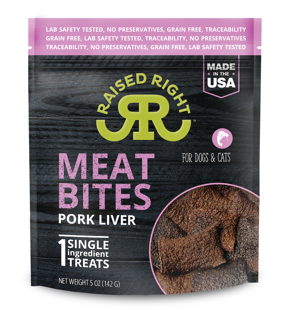 Raised Right Pork Meat Bites Dog Treat 5oz