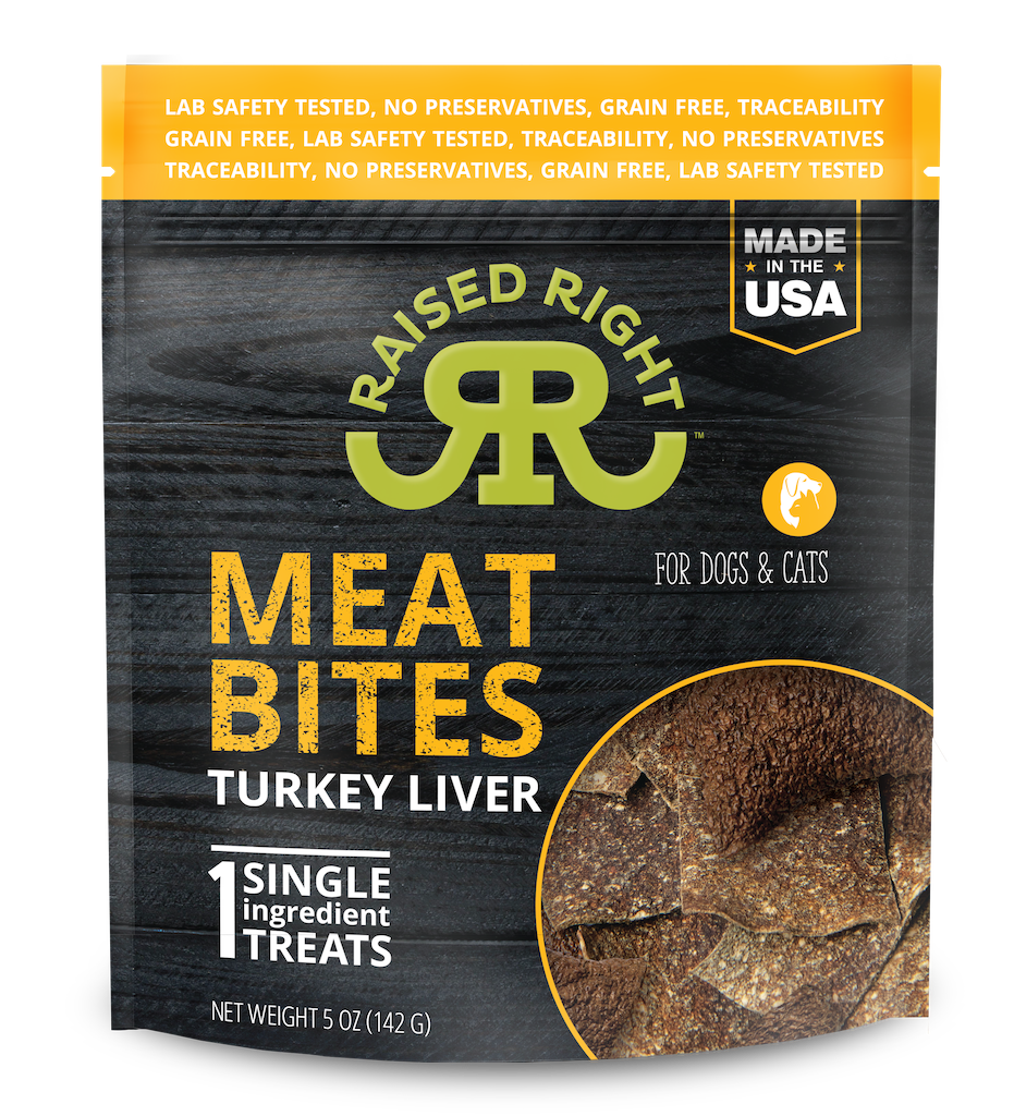Raised Right Turkey Meat Bites Dog Treat 5oz