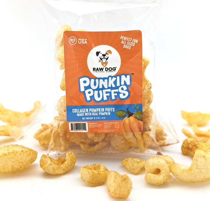 Raw Dog Puffs Punkin Snack Pack Crunchy Dog Treat-0.5oz