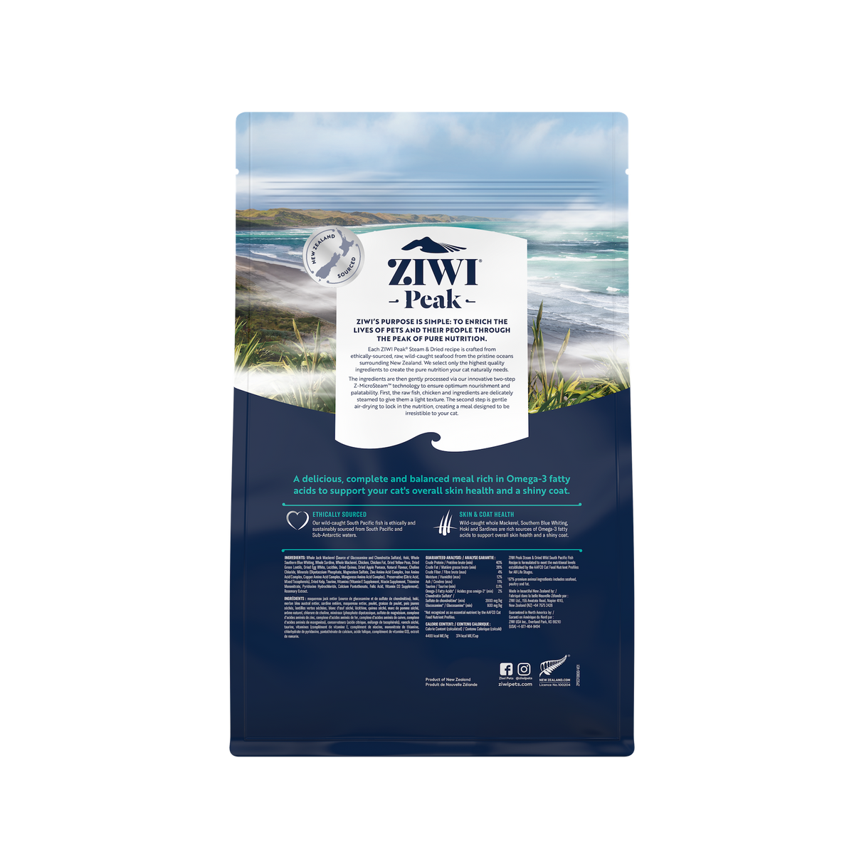 ZIWI® Peak Steam-Dried Wild South Pacific Fish Cat Food 1.8lb