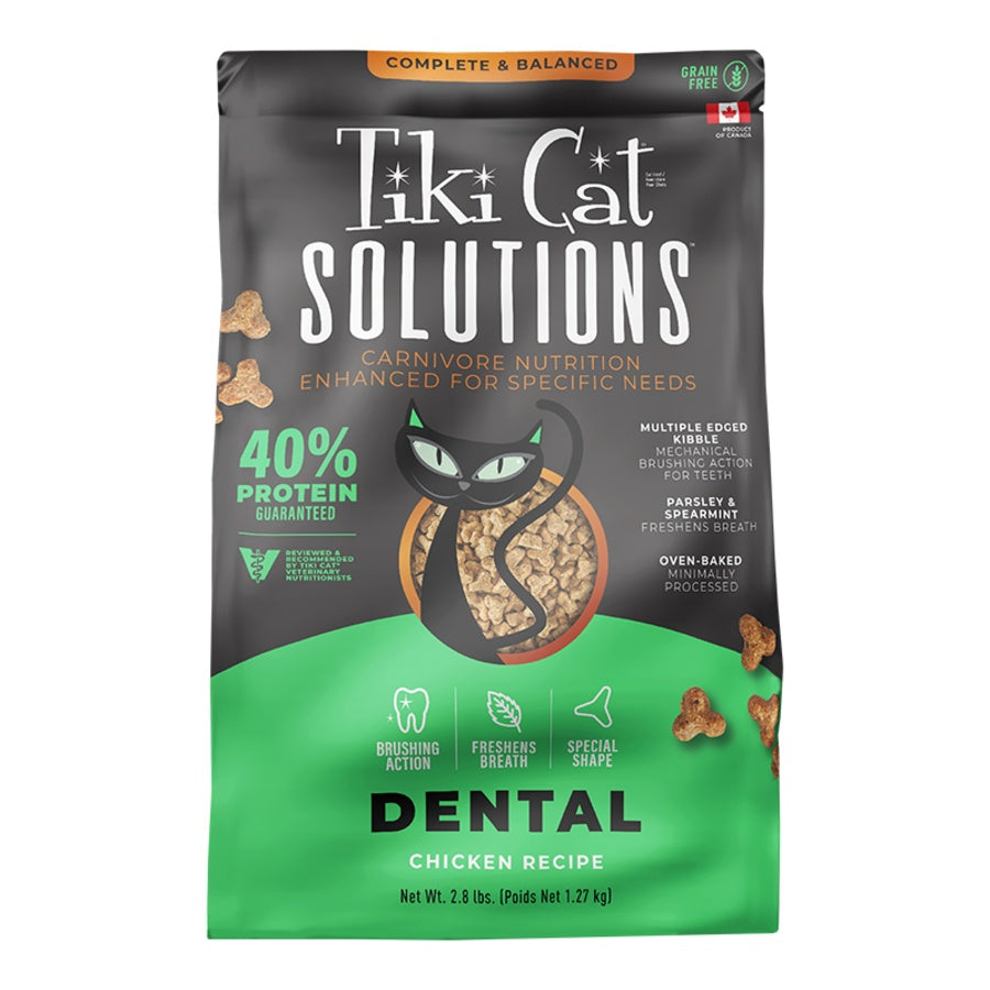 Tiki Cat Solutions Dental Chicken Grain-Free Dry Cat Food 2.8lb