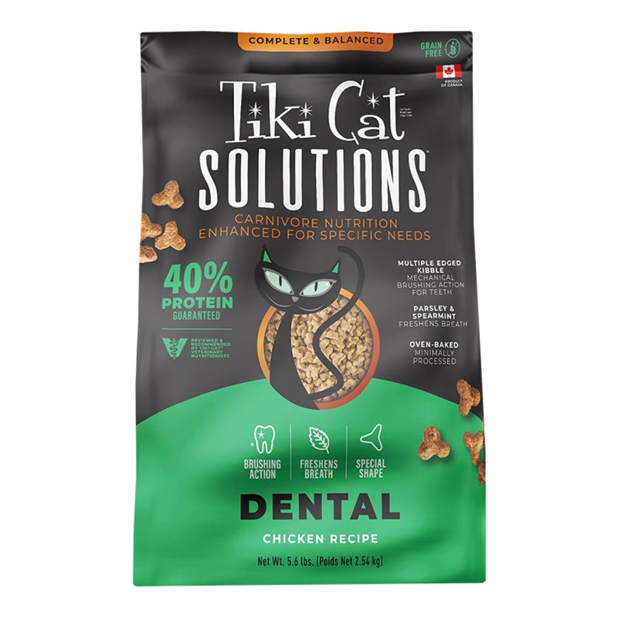 Tiki Cat Solutions Dental Chicken Grain-Free Dry Cat Food 5.6lb