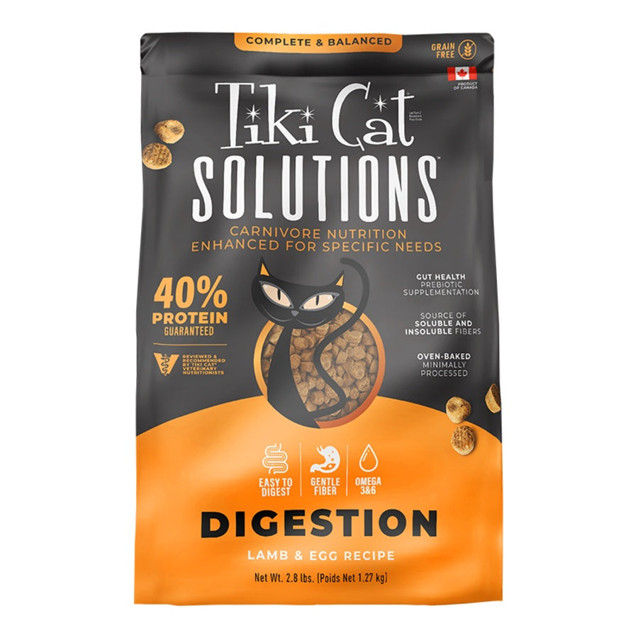 Tiki Cat Solutions Digestion Lamb & Egg Grain-Free Dry Cat Food 2.8lb