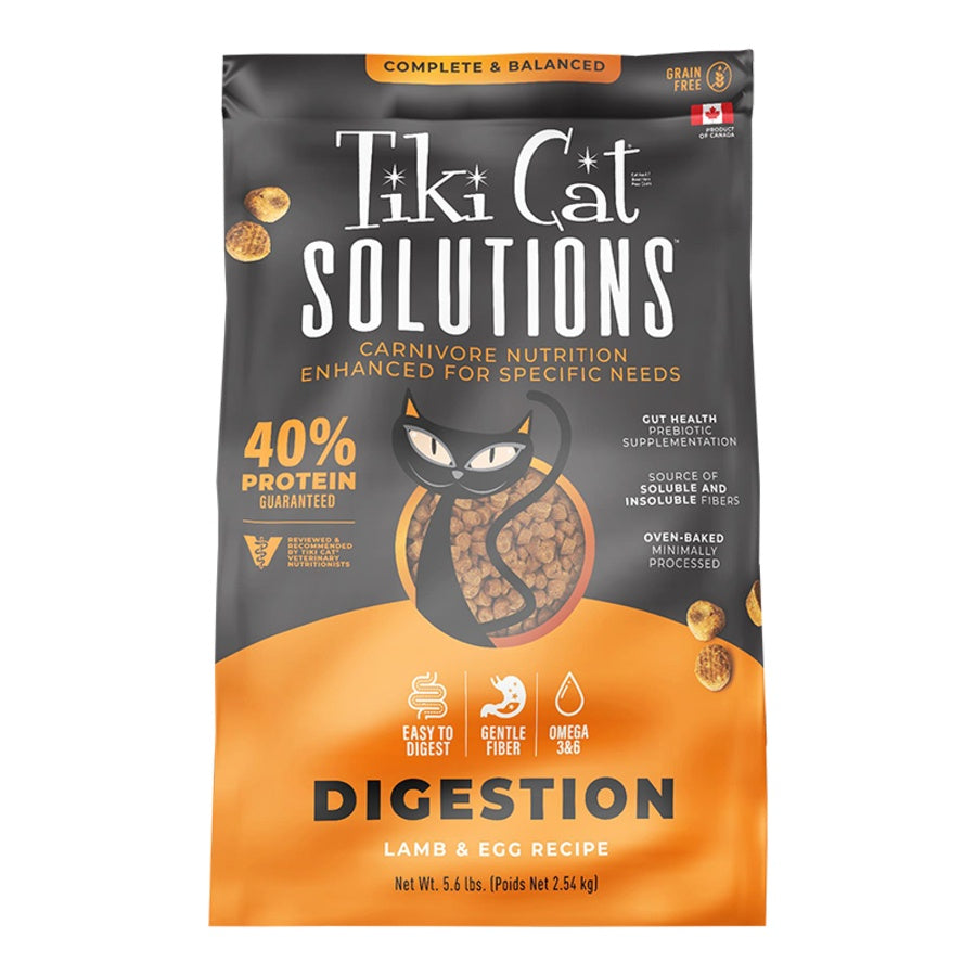Tiki Cat Solutions Digestion Lamb & Egg Grain-Free Dry Cat Food 5.6lb