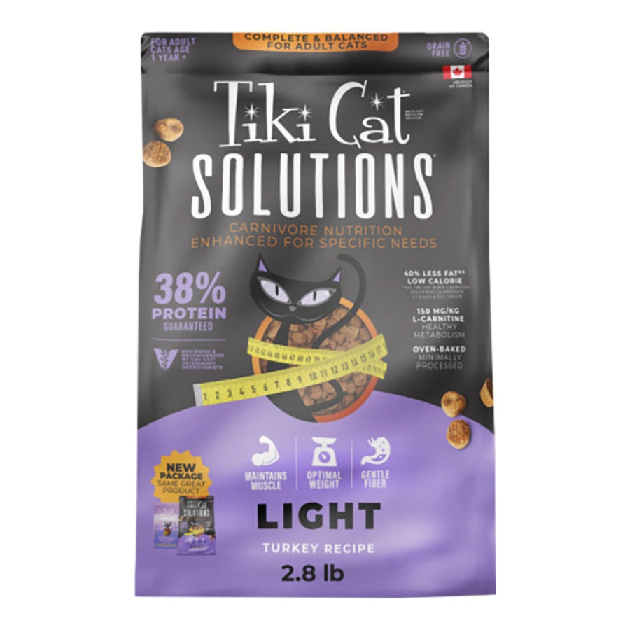 Tiki Cat Solutions Light Turkey Grain-Free Dry Cat Food 2.8lb