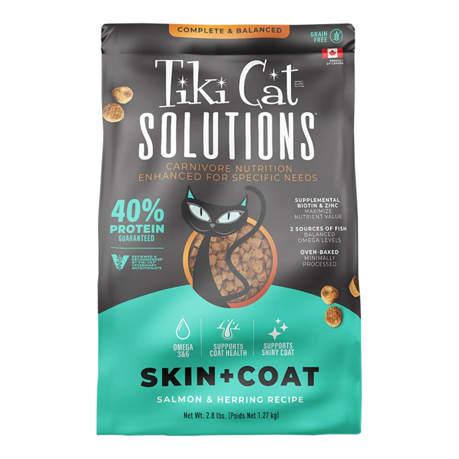 Tiki Cat® Solutions™ Adult Cat Food - Skin + Coat, Salmon & Herring Recipe 2.8lb