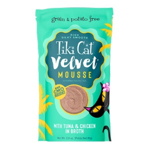 Tiki Cat Velvet Mousse Tuna & Chicken Wet Cat Food Pouch 2.8oz