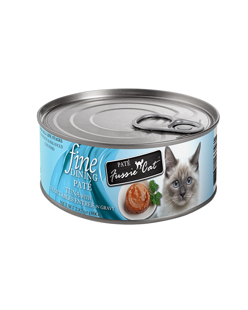Fussie Cat Fine Dining Pate Tuna with Vegetables Wet Cat Food 2.8oz